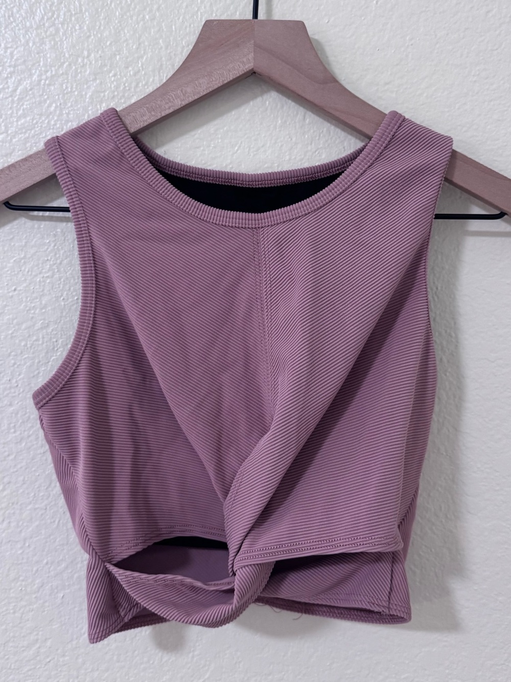 Onzie Twist-Front Crop Top - Dusty Mauve